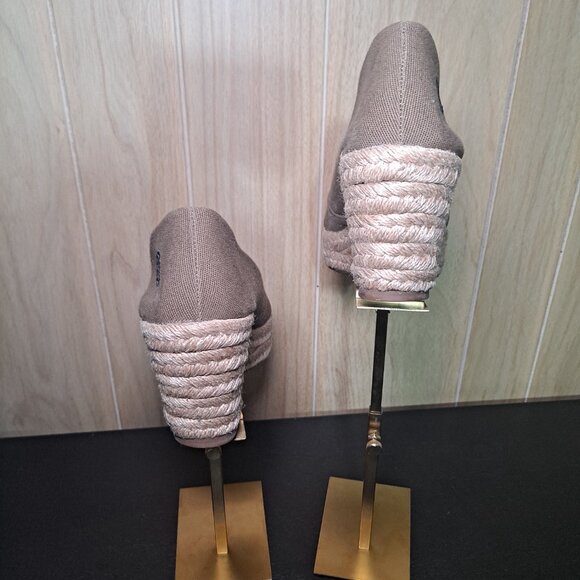 TORY BURCH Fillipa Women's Criss Cross Olive Canvas Wedge Espadrille - Picture 6 of 8